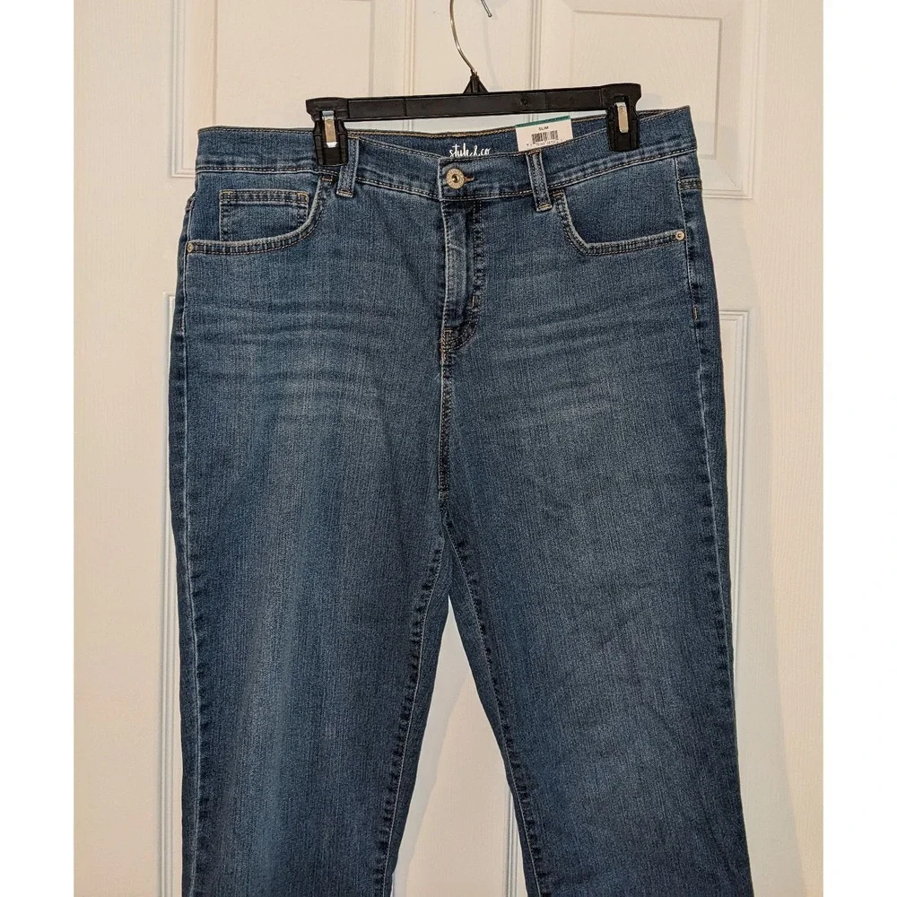 Style & Co Slim‎ Leg Jeans Mid Rise Slimming Pocket Denim Size 16 NWT